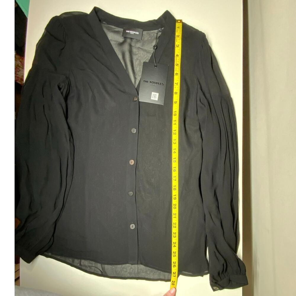 NWT | The Kooples | Sheer Button-Up Blouse & Camisole Set | Black | Size 2 - Picture 12 of 16